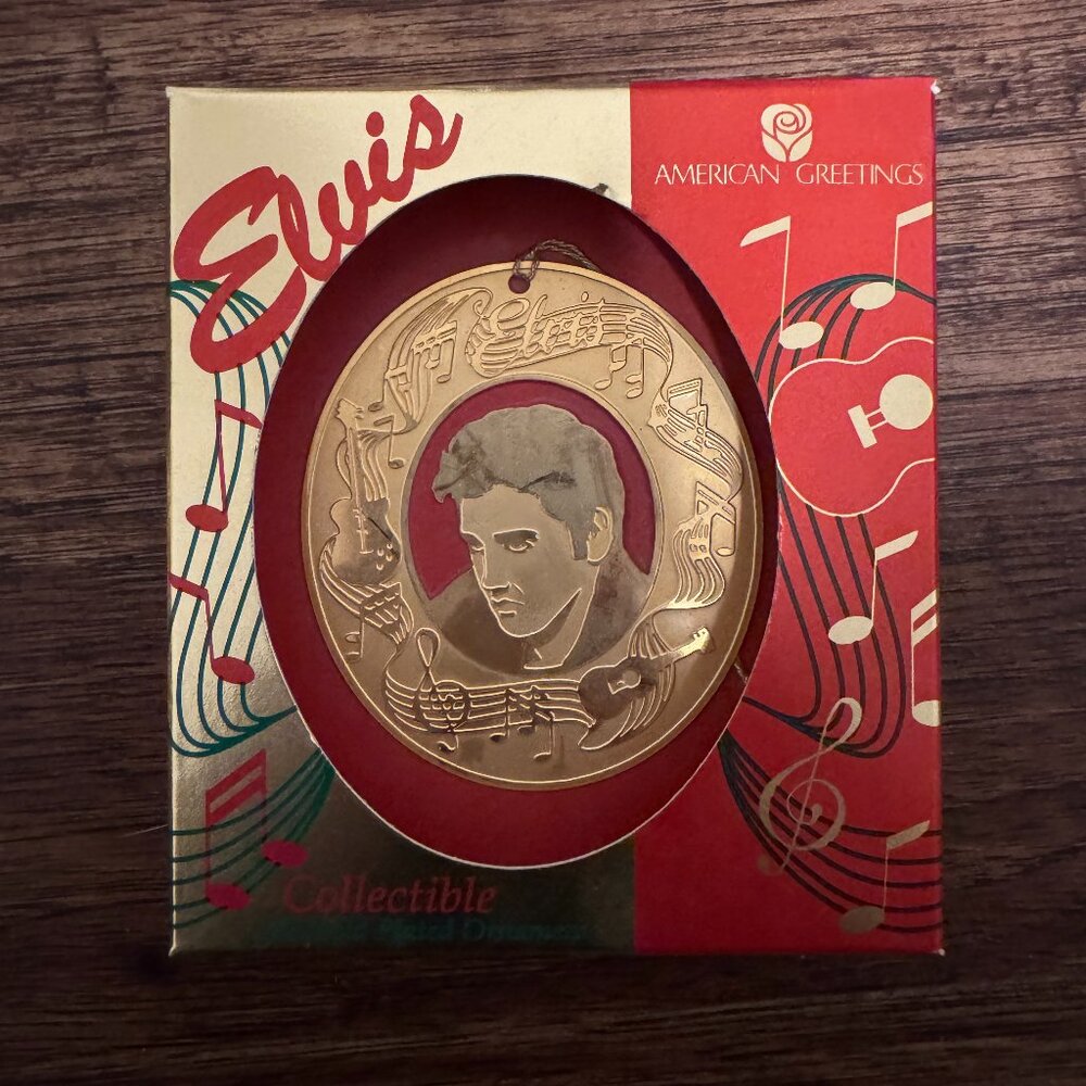 American Greetings Elvis 18k Gold Plated Ornament Collectable Keepsake